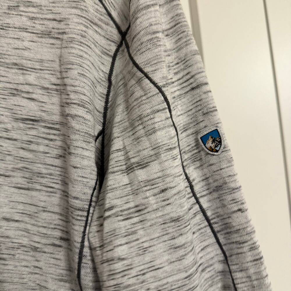 KUHL Men’s LARGE Alloy Heather Cloud Gray Long Sleeve Quarter Zip Mock Neck - Picture 4 of 9